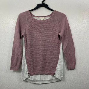 Loft Color Block Pullover Sweater Raglan Sleeves